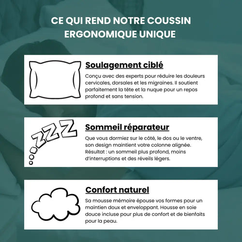 Oreiller ergonomique® | Un parfait confort nocturne